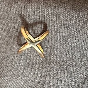 Gold X-Shaped Ring
